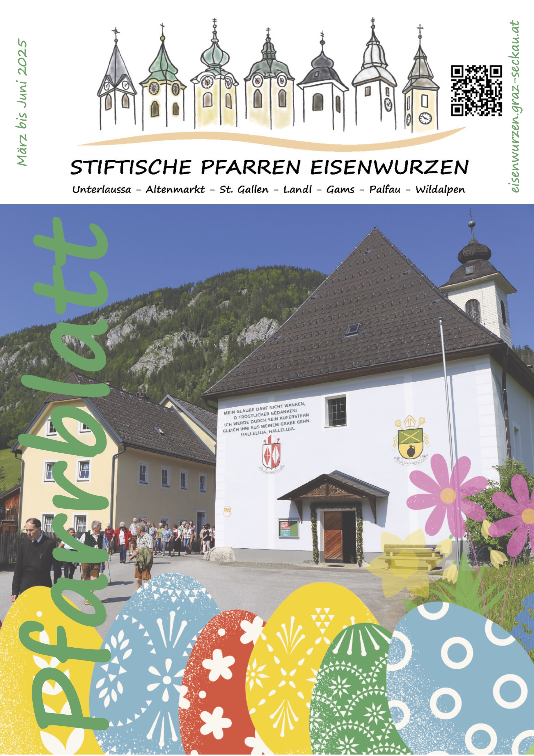 Stiftische Pfarren Eisenwurzen / Ulrich Diel OSB und canva Pfarrblatt 2025-1