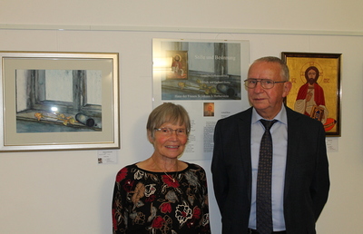 Das Künstlerpaar Elfriede und Gerhard Horny bei der Vernissage im Haus der Frauen